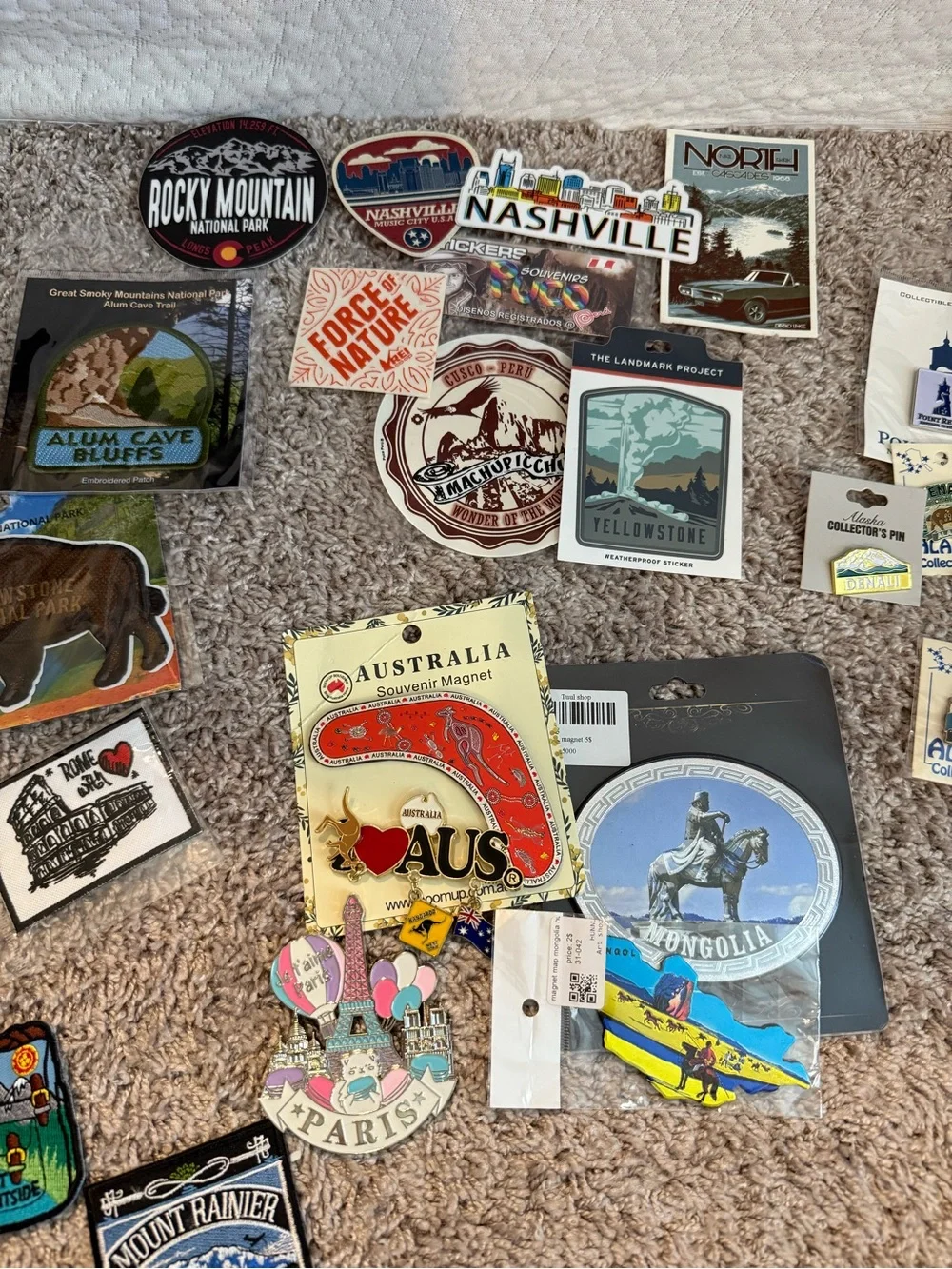 Assorted National Park, Landmark Iron-On Patch, Stickers, Pins